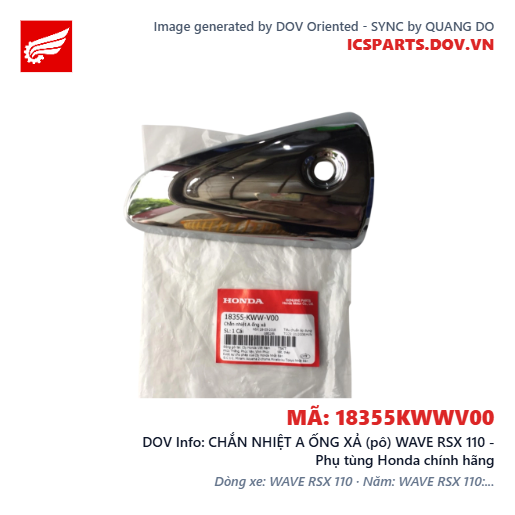 CHẮN NHIỆT A ỐNG XẢ (pô) WAVE RSX 110 - Phụ tùng Honda chính hãng