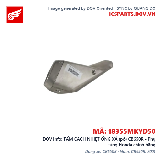 TẤM CÁCH NHIỆT ỐNG XẢ (pô) CB650R - Phụ tùng Honda chính hãng