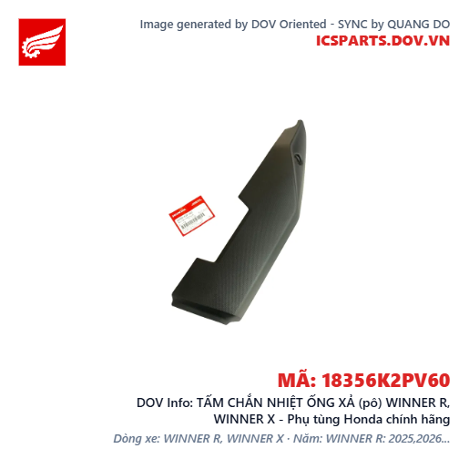 TẤM CHẮN NHIỆT ỐNG XẢ (pô) WINNER R, WINNER X - Phụ tùng Honda chính hãng