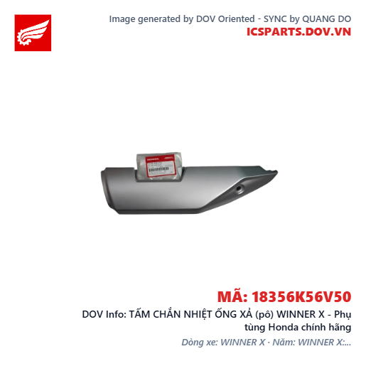 TẤM CHẮN NHIỆT ỐNG XẢ (pô) WINNER X - Phụ tùng Honda chính hãng