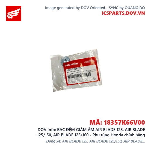 BẠC ĐỆM GIẢM ÂM AIR BLADE 125, AIR BLADE 125/150, AIR BLADE 125/160 - Phụ tùng Honda chính hãng