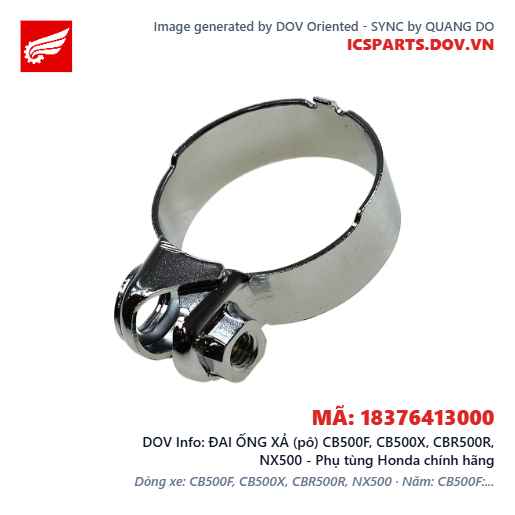 ĐAI ỐNG XẢ (pô) CB500F, CB500X, CBR500R, NX500 - Phụ tùng Honda chính hãng