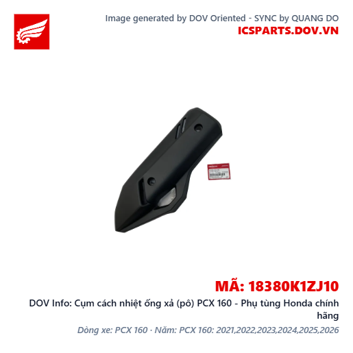 Cụm cách nhiệt ống xả (pô) PCX 160 - Phụ tùng Honda chính hãng