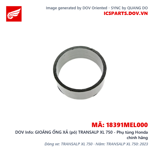 GIOĂNG ỐNG XẢ (pô) TRANSALP XL 750 - Phụ tùng Honda chính hãng