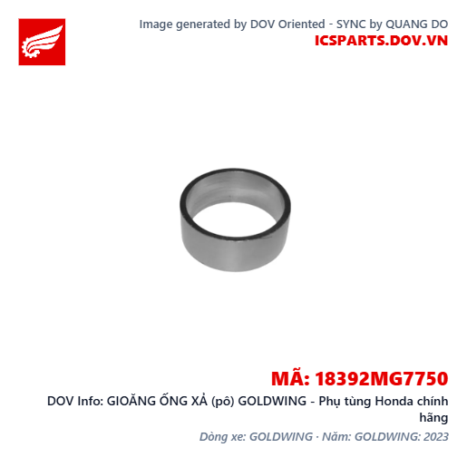GIOĂNG ỐNG XẢ (pô) GOLDWING - Phụ tùng Honda chính hãng