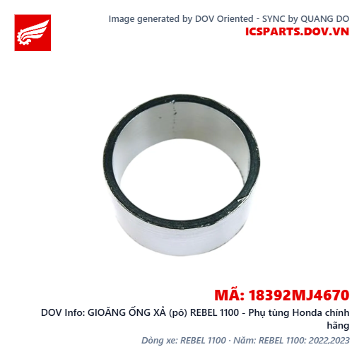 GIOĂNG ỐNG XẢ (pô) REBEL 1100 - Phụ tùng Honda chính hãng