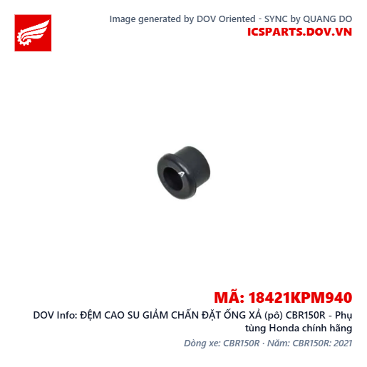 ĐỆM CAO SU GIẢM CHẤN ĐẶT ỐNG XẢ (pô) CBR150R - Phụ tùng Honda chính hãng