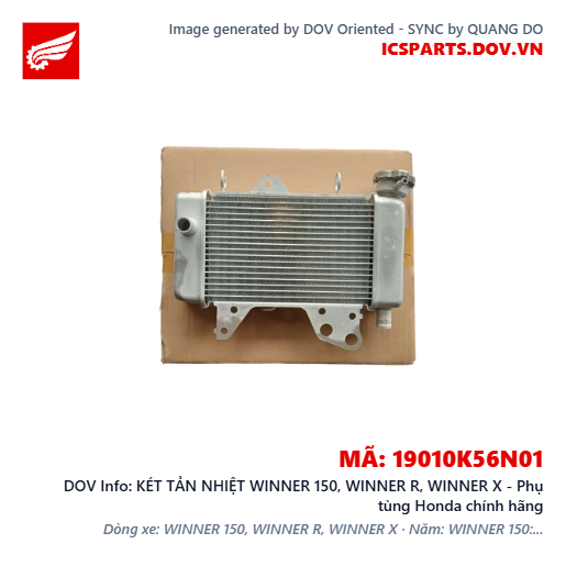 KÉT TẢN NHIỆT WINNER 150, WINNER R, WINNER X - Phụ tùng Honda chính hãng
