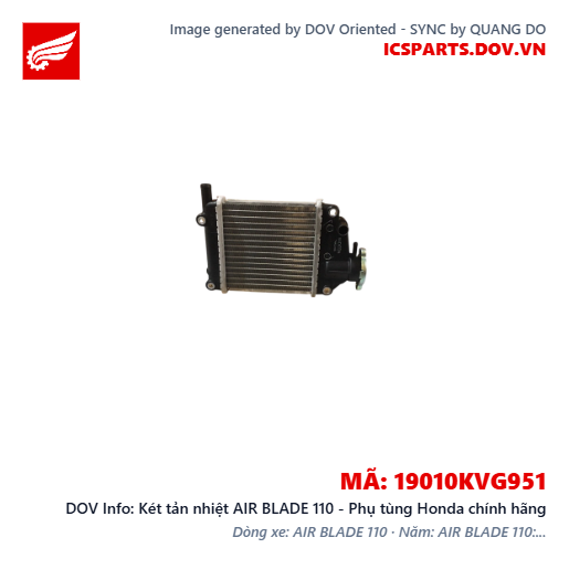 Két tản nhiệt AIR BLADE 110 - Phụ tùng Honda chính hãng
