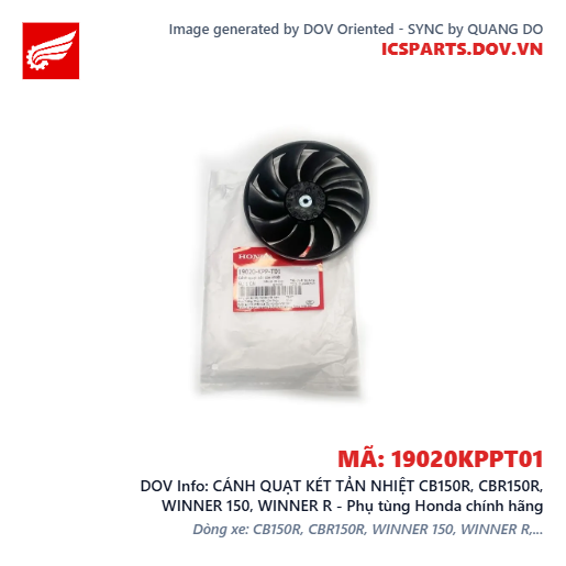 CÁNH QUẠT KÉT TẢN NHIỆT CB150R, CBR150R, WINNER 150, WINNER R - Phụ tùng Honda chính hãng