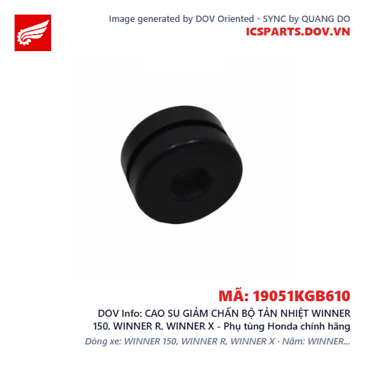 CAO SU GIẢM CHẤN BỘ TẢN NHIỆT WINNER 150, WINNER R, WINNER X - Phụ tùng Honda chính hãng