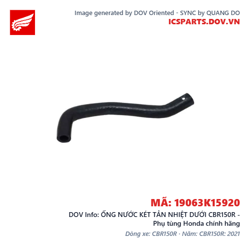 ỐNG NƯỚC KÉT TẢN NHIỆT DƯỚI CBR150R - Phụ tùng Honda chính hãng