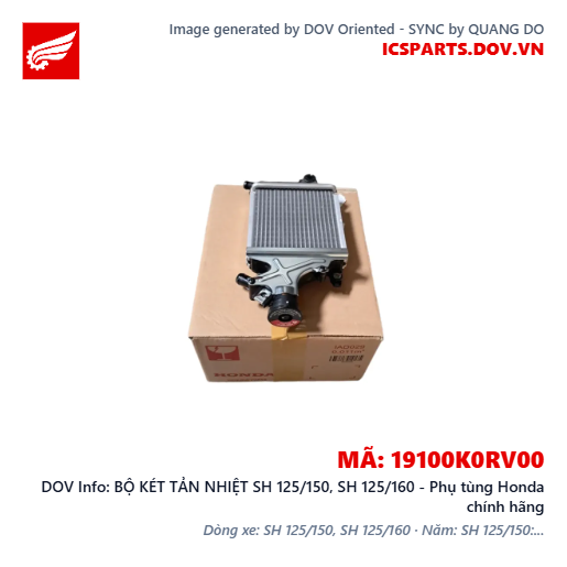 BỘ KÉT TẢN NHIỆT SH 125/150, SH 125/160 - Phụ tùng Honda chính hãng