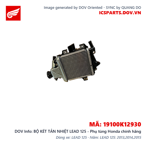 BỘ KÉT TẢN NHIỆT LEAD 125 - Phụ tùng Honda chính hãng