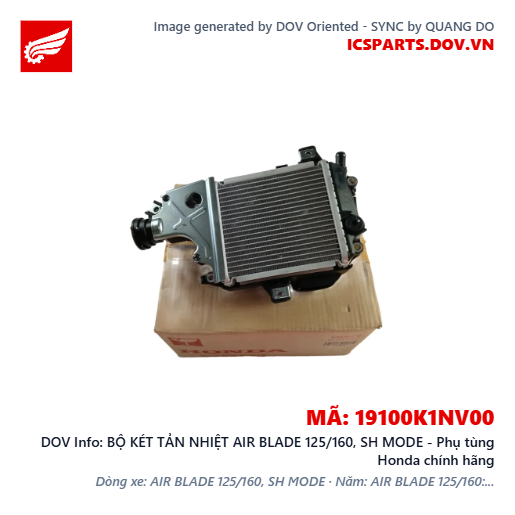 BỘ KÉT TẢN NHIỆT AIR BLADE 125/160, SH MODE - Phụ tùng Honda chính hãng