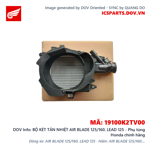 BỘ KÉT TẢN NHIỆT AIR BLADE 125/160, LEAD 125 - Phụ tùng Honda chính hãng