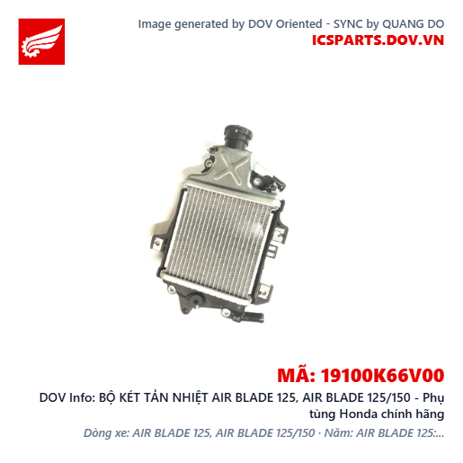 BỘ KÉT TẢN NHIỆT AIR BLADE 125, AIR BLADE 125/150 - Phụ tùng Honda chính hãng