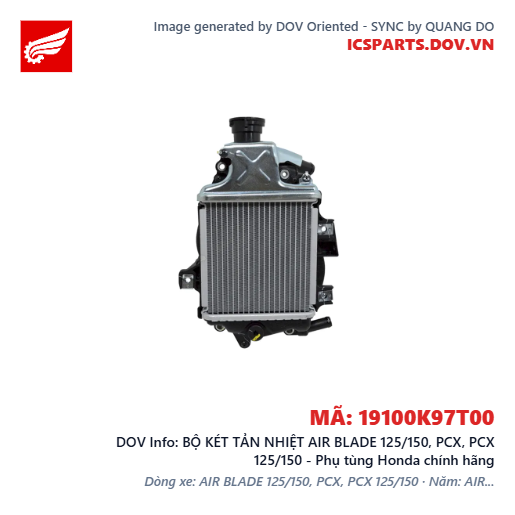 BỘ KÉT TẢN NHIỆT AIR BLADE 125/150, PCX, PCX 125/150 - Phụ tùng Honda chính hãng