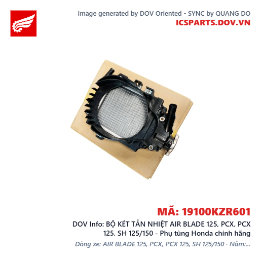 BỘ KÉT TẢN NHIỆT AIR BLADE 125, PCX, PCX 125, SH 125/150 - Phụ tùng Honda chính hãng