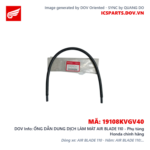 ỐNG DẪN DUNG DỊCH LÀM MÁT AIR BLADE 110 - Phụ tùng Honda chính hãng
