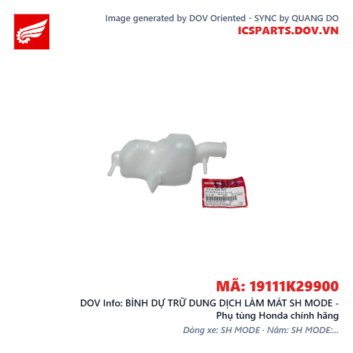 BÌNH DỰ TRỮ DUNG DỊCH LÀM MÁT SH MODE - Phụ tùng Honda chính hãng