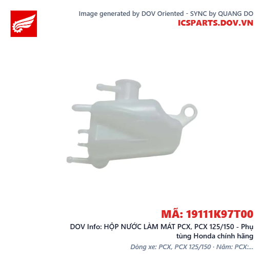 HỘP NƯỚC LÀM MÁT PCX, PCX 125/150 - Phụ tùng Honda chính hãng