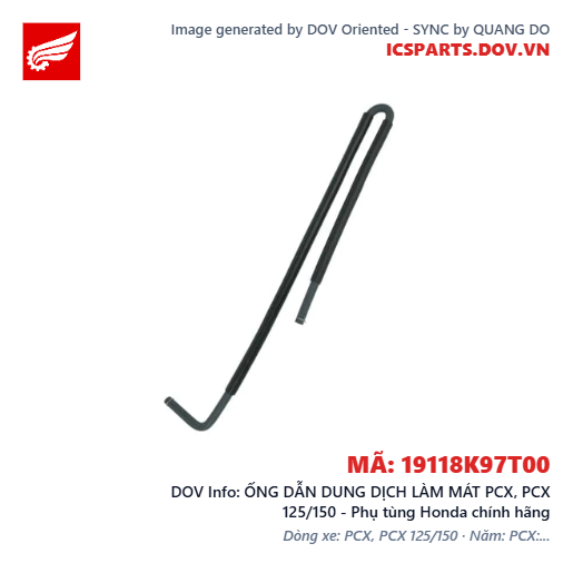 ỐNG DẪN DUNG DỊCH LÀM MÁT PCX, PCX 125/150 - Phụ tùng Honda chính hãng