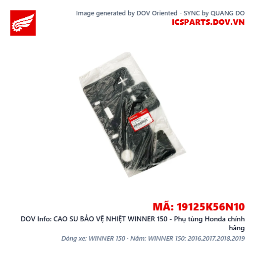 CAO SU BẢO VỆ NHIỆT WINNER 150 - Phụ tùng Honda chính hãng