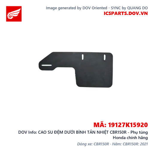 CAO SU ĐỆM DƯỚI BÌNH TẢN NHIỆT CBR150R - Phụ tùng Honda chính hãng