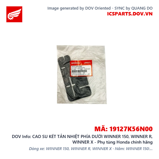 CAO SU KÉT TẢN NHIỆT PHÍA DƯỚI WINNER 150, WINNER R, WINNER X - Phụ tùng Honda chính hãng