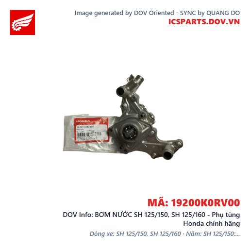 BƠM NƯỚC SH 125/150, SH 125/160 - Phụ tùng Honda chính hãng