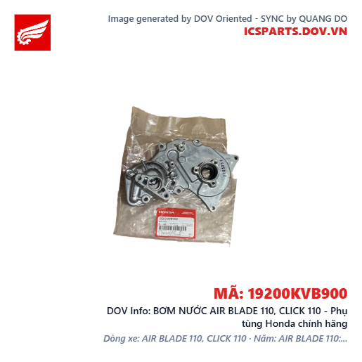 BƠM NƯỚC AIR BLADE 110, CLICK 110 - Phụ tùng Honda chính hãng