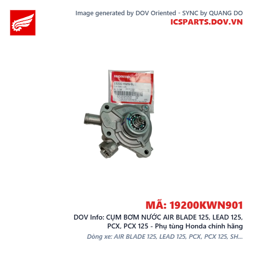 CỤM BƠM NƯỚC AIR BLADE 125, LEAD 125, PCX, PCX 125 - Phụ tùng Honda chính hãng
