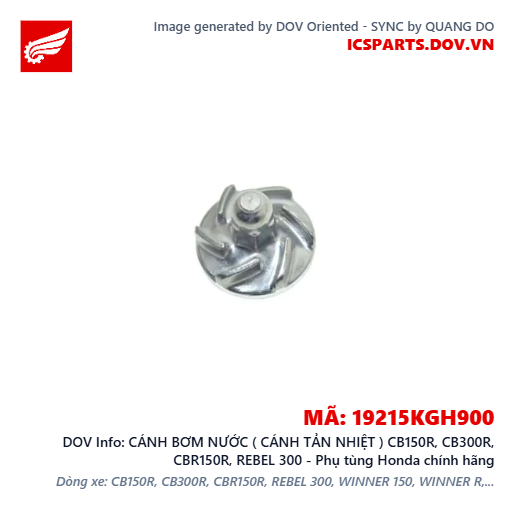 CÁNH BƠM NƯỚC ( CÁNH TẢN NHIỆT ) CB150R, CB300R, CBR150R, REBEL 300 - Phụ tùng Honda chính hãng