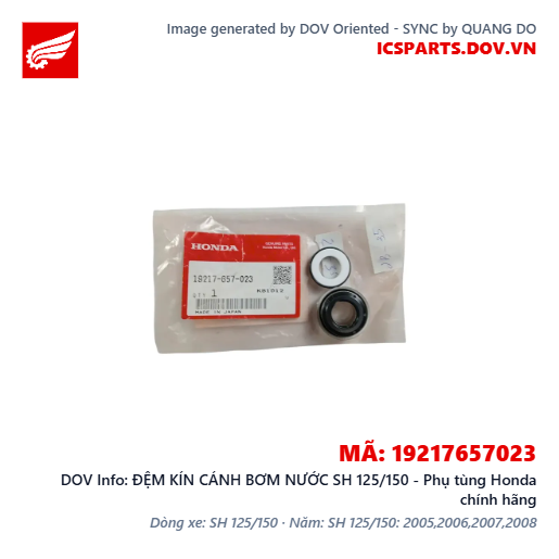 ĐỆM KÍN CÁNH BƠM NƯỚC SH 125/150 - Phụ tùng Honda chính hãng