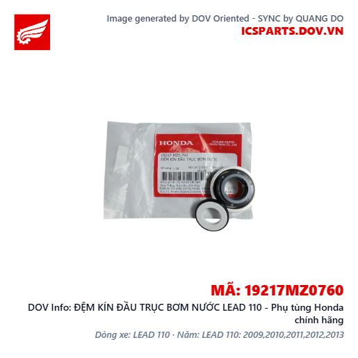 ĐỆM KÍN ĐẦU TRỤC BƠM NƯỚC LEAD 110 - Phụ tùng Honda chính hãng