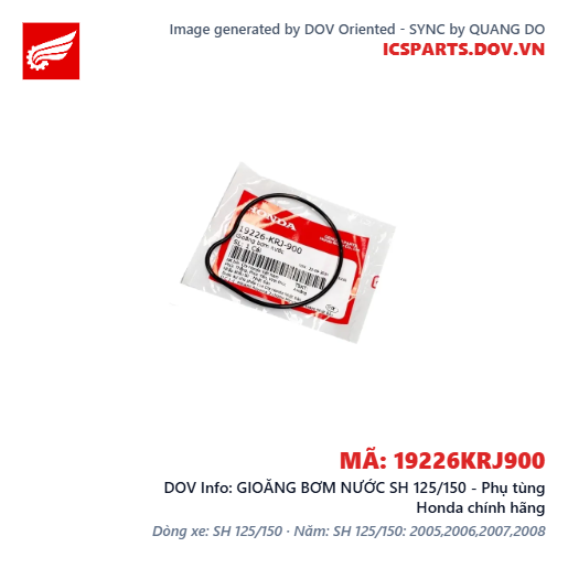 GIOĂNG BƠM NƯỚC SH 125/150 - Phụ tùng Honda chính hãng