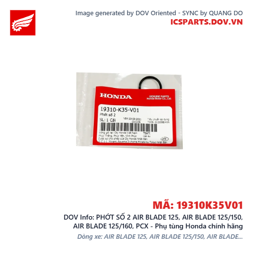 PHỚT SỐ 2 AIR BLADE 125, AIR BLADE 125/150, AIR BLADE 125/160, PCX - Phụ tùng Honda chính hãng