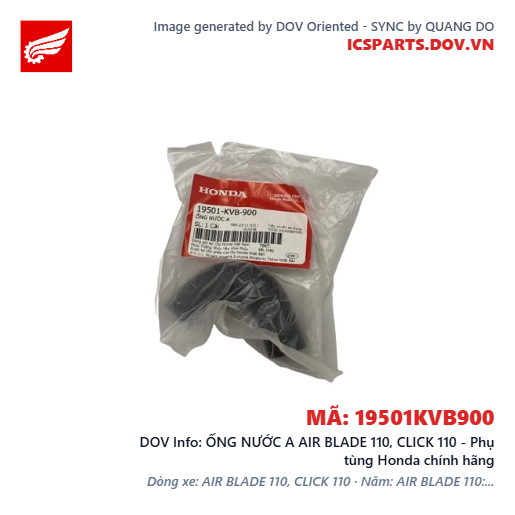 ỐNG NƯỚC A AIR BLADE 110, CLICK 110 - Phụ tùng Honda chính hãng