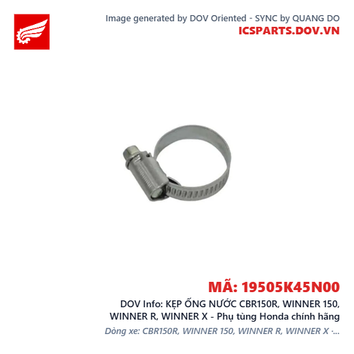 KẸP ỐNG NƯỚC CBR150R, WINNER 150, WINNER R, WINNER X - Phụ tùng Honda chính hãng