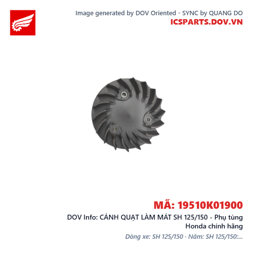 CÁNH QUẠT LÀM MÁT SH 125/150 - Phụ tùng Honda chính hãng