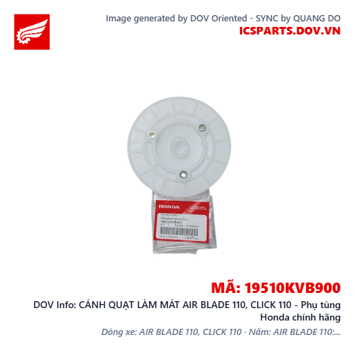 CÁNH QUẠT LÀM MÁT AIR BLADE 110, CLICK 110 - Phụ tùng Honda chính hãng