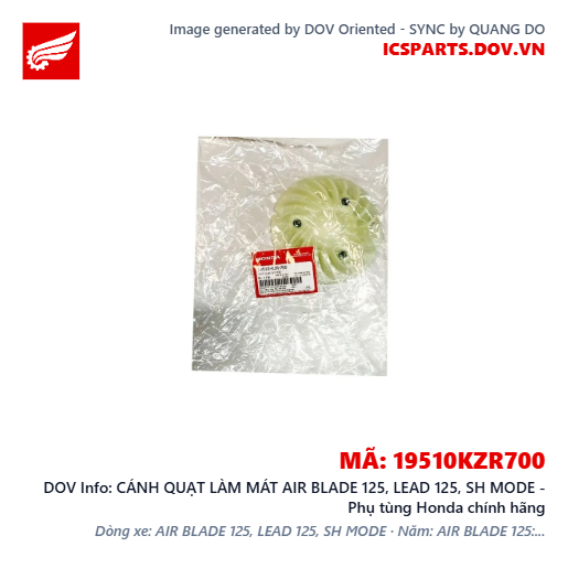 CÁNH QUẠT LÀM MÁT AIR BLADE 125, LEAD 125, SH MODE - Phụ tùng Honda chính hãng