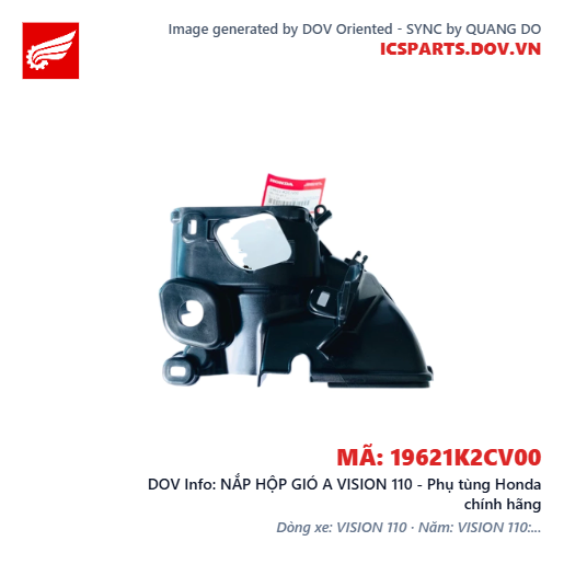 NẮP HỘP GIÓ A VISION 110 - Phụ tùng Honda chính hãng