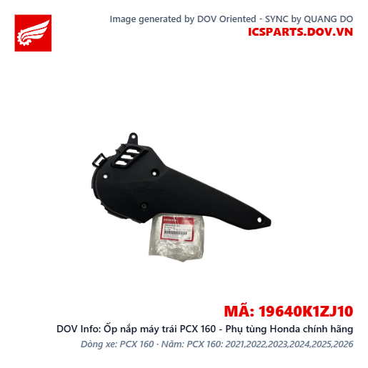 Ốp nắp máy trái PCX 160 - Phụ tùng Honda chính hãng