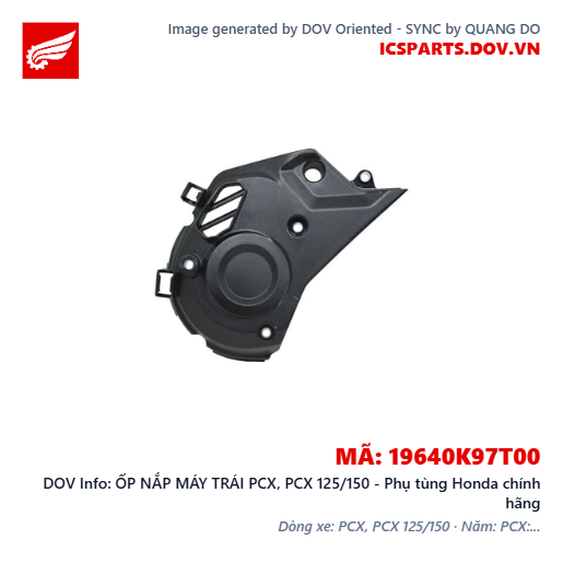 ỐP NẮP MÁY TRÁI PCX, PCX 125/150 - Phụ tùng Honda chính hãng