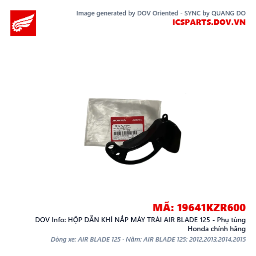 HỘP DẪN KHÍ NẮP MÁY TRÁI AIR BLADE 125 - Phụ tùng Honda chính hãng