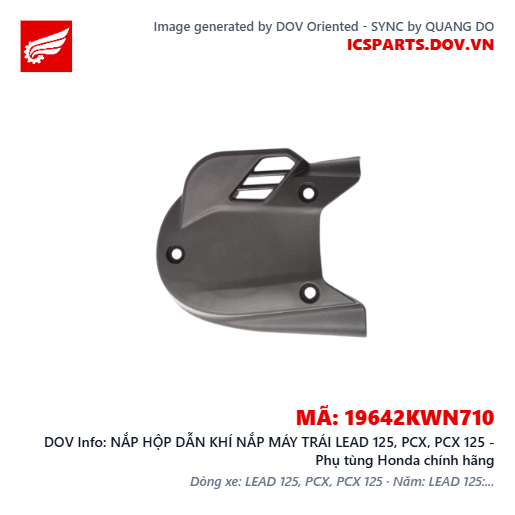 NẮP HỘP DẪN KHÍ NẮP MÁY TRÁI LEAD 125, PCX, PCX 125 - Phụ tùng Honda chính hãng
