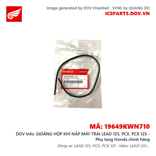 GIOĂNG HỘP KHÍ NẮP MÁY TRÁI LEAD 125, PCX, PCX 125 - Phụ tùng Honda chính hãng