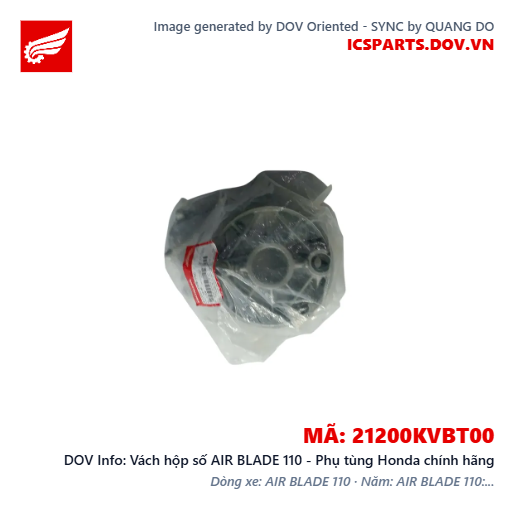 Vách hộp số AIR BLADE 110 - Phụ tùng Honda chính hãng